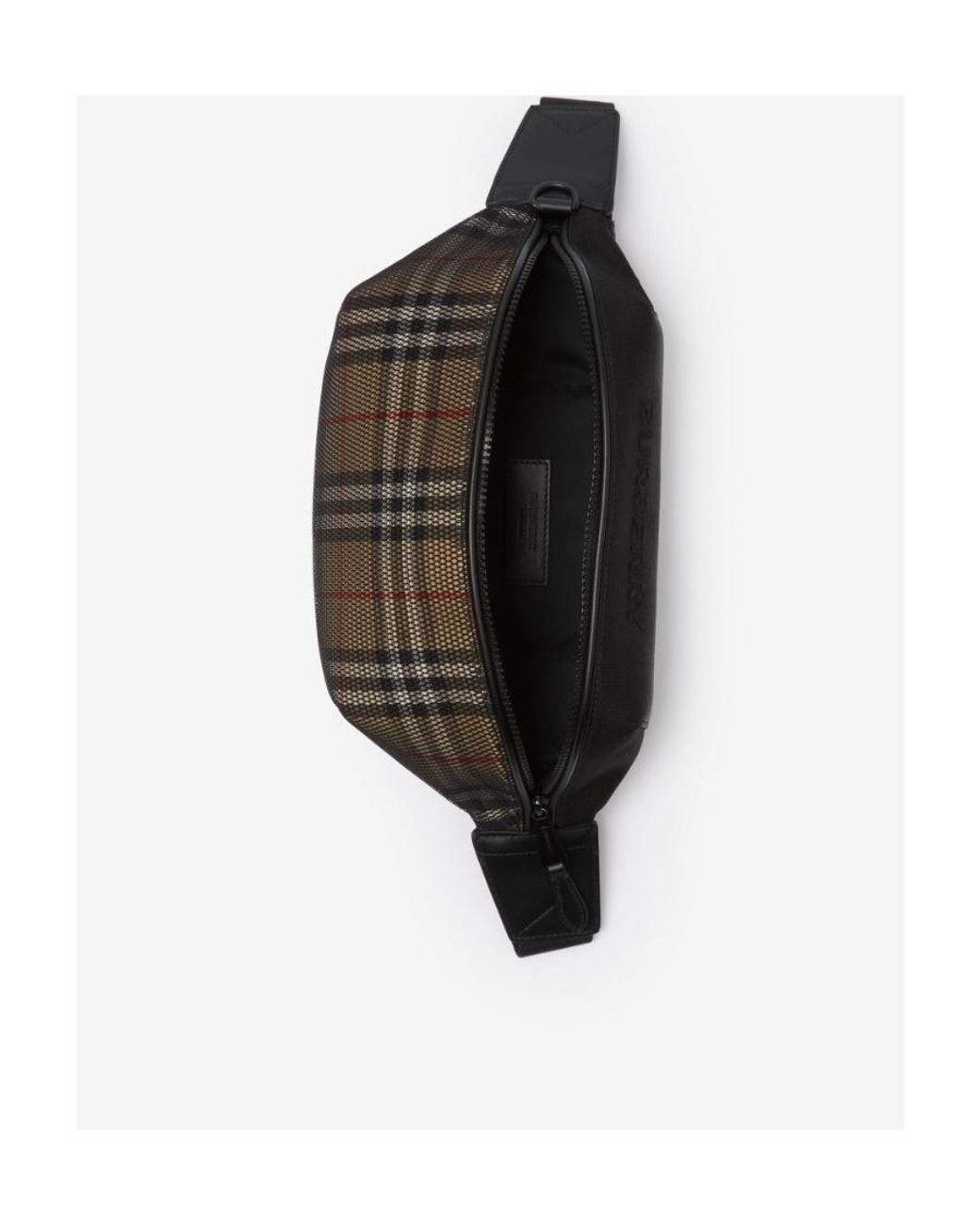Burberry Black Sonny Check-Printed Zipped Belt Bag for men