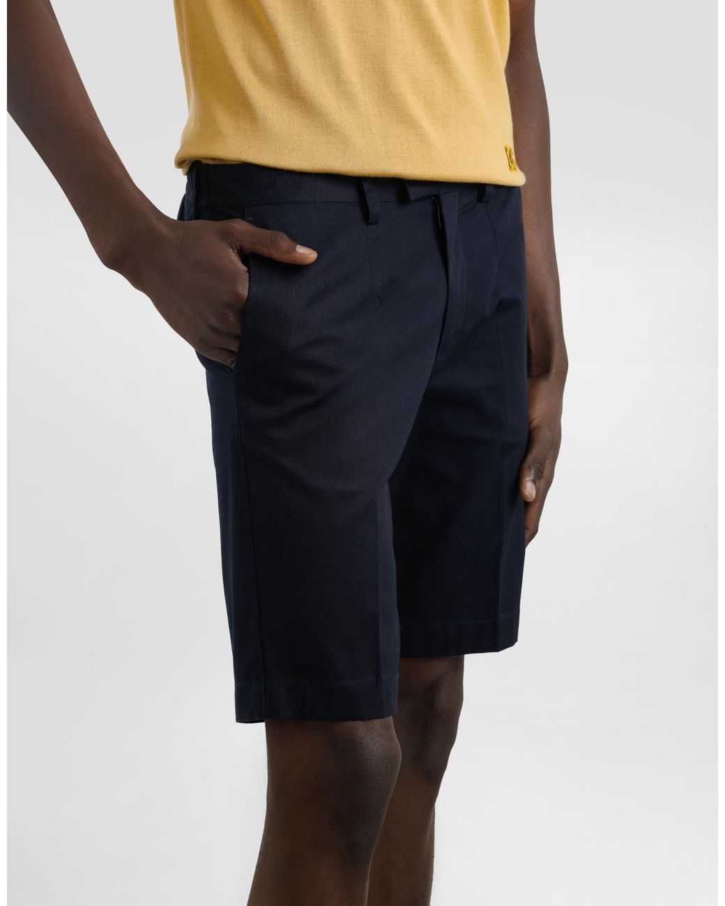 Dolce & Gabbana Blue Stretch-Cotton Bermuda Shorts for men
