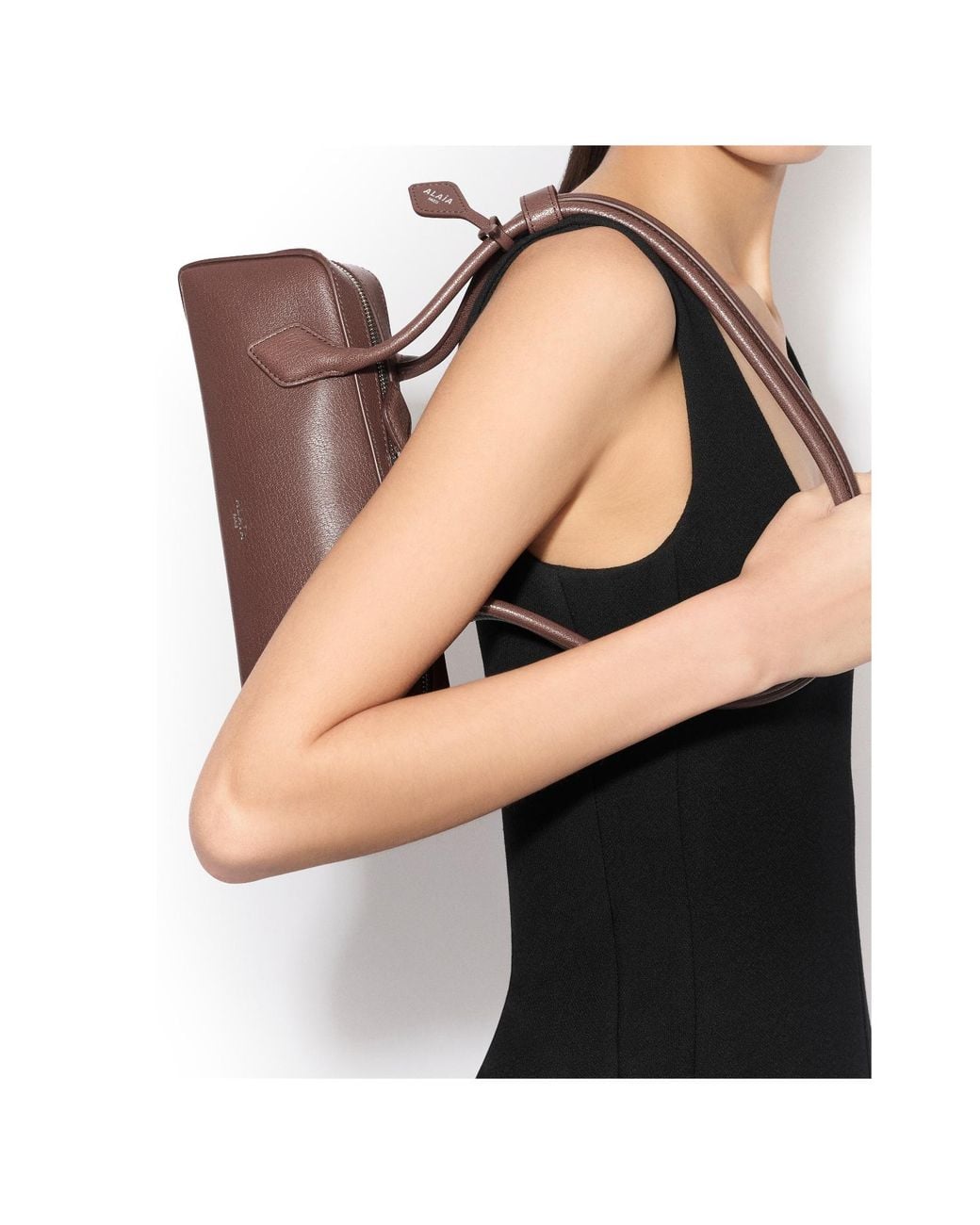 Alaïa Brown Alaïa Le Teckel Small Shoulder Bag