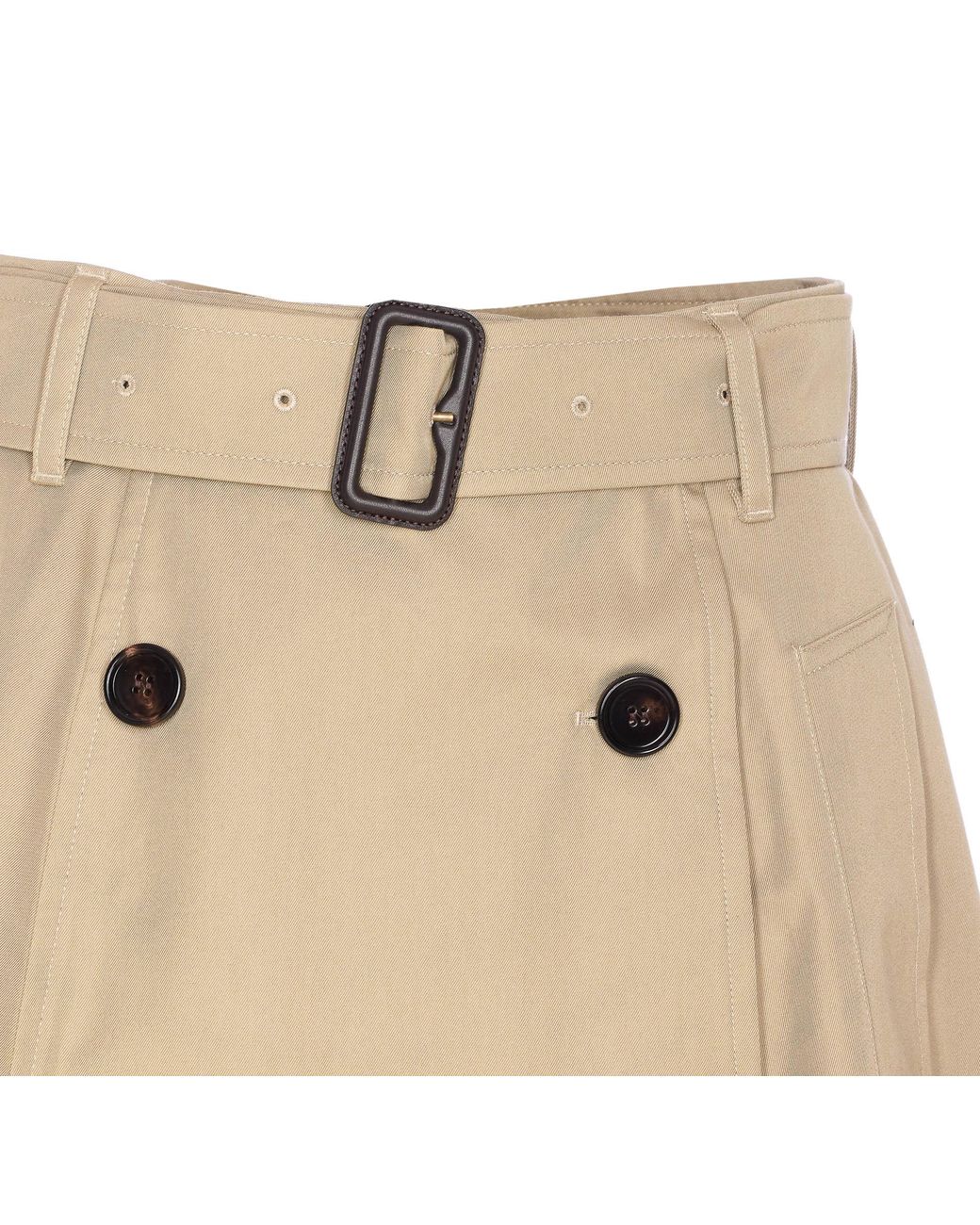 Burberry Natural Gabardine Trench Mini Skirt