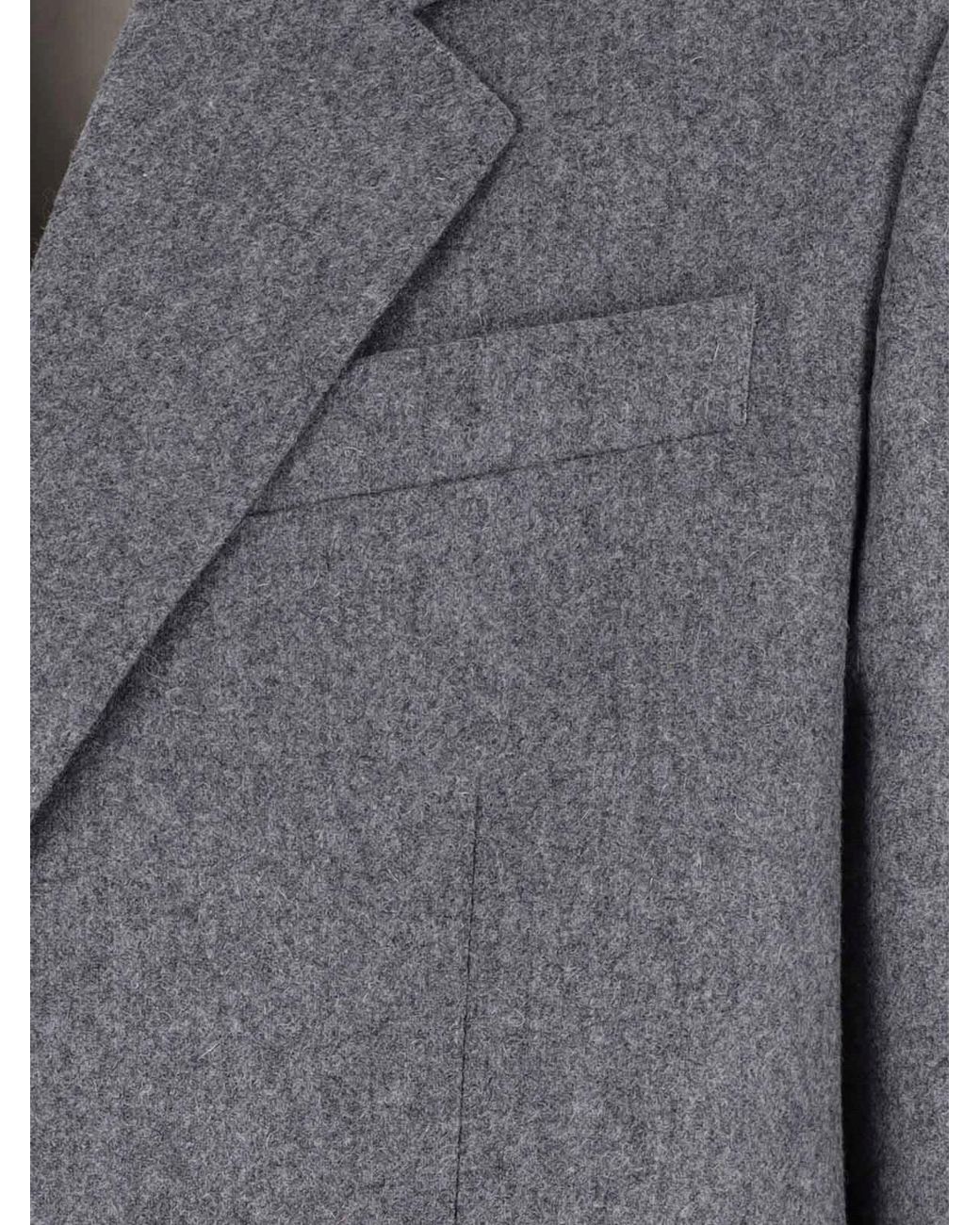 AMI Gray Ami Single Breasted V-Neck Jacket for men