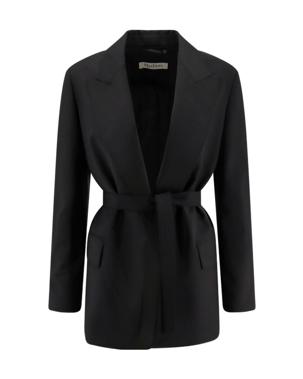 Max Mara Black Talento Tied Long-Sleeved Jacket