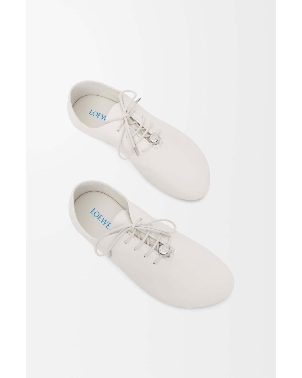 Loewe White Pebble Soft Lace-Up Shoes