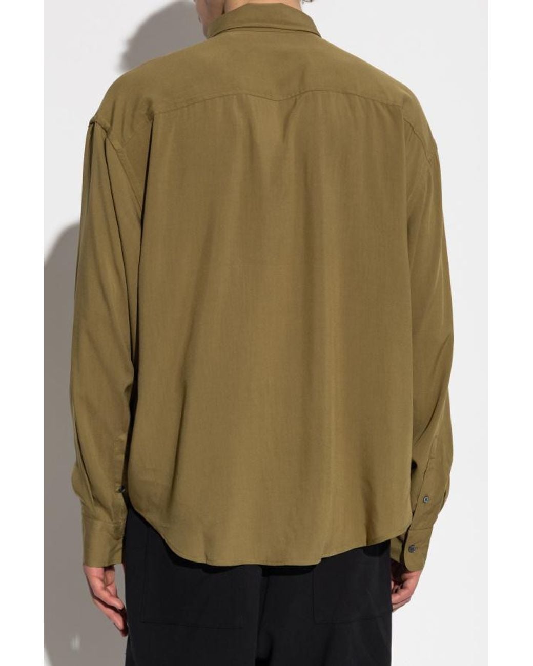 AMI Green Long Sleeve Buttoned Shirt for men
