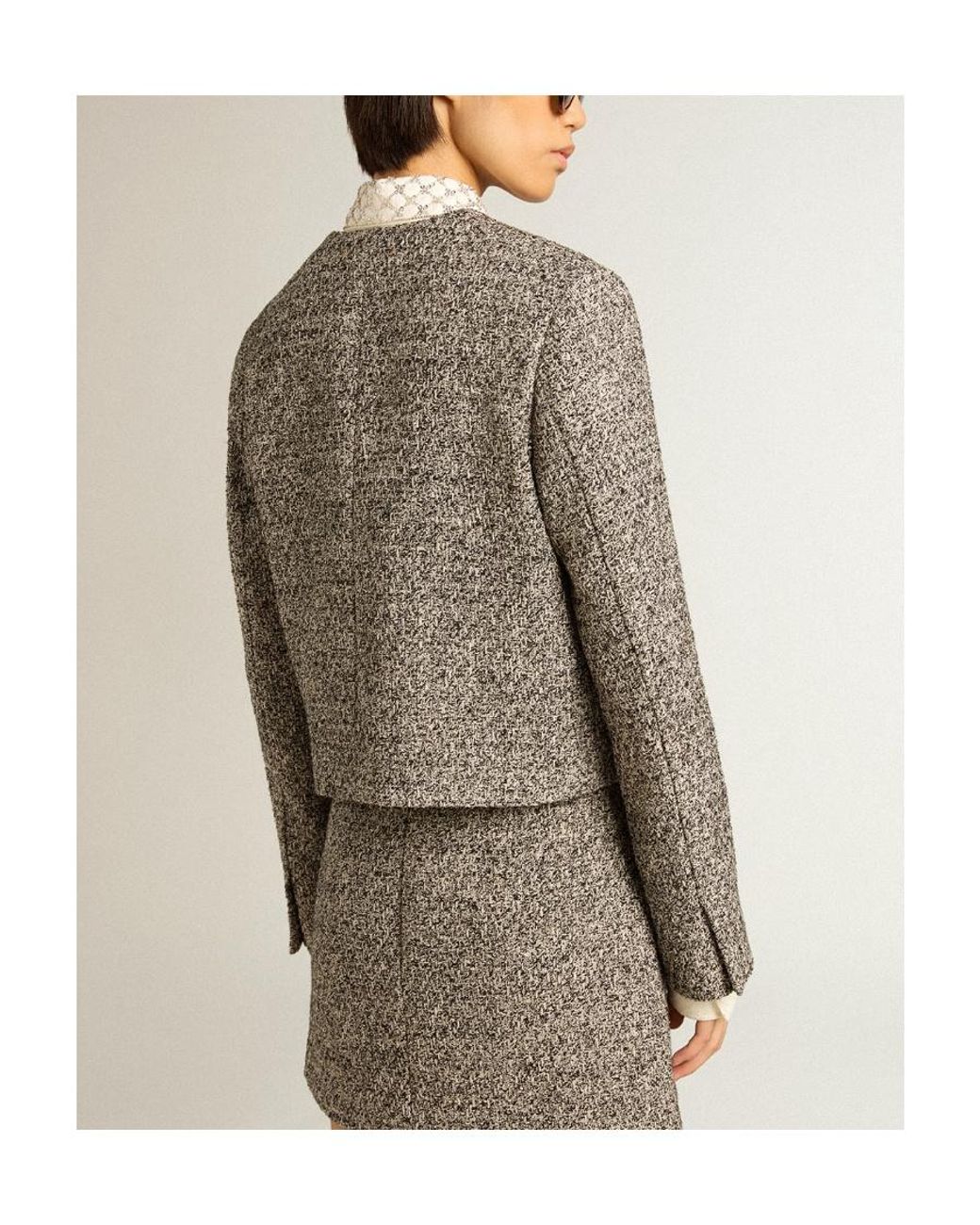 Golden Goose Deluxe Brand Gray Journey Crewneck Buttoned Jacket