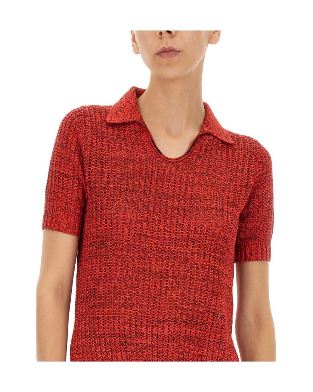 Proenza Schouler Red Hollow Knit Pullover