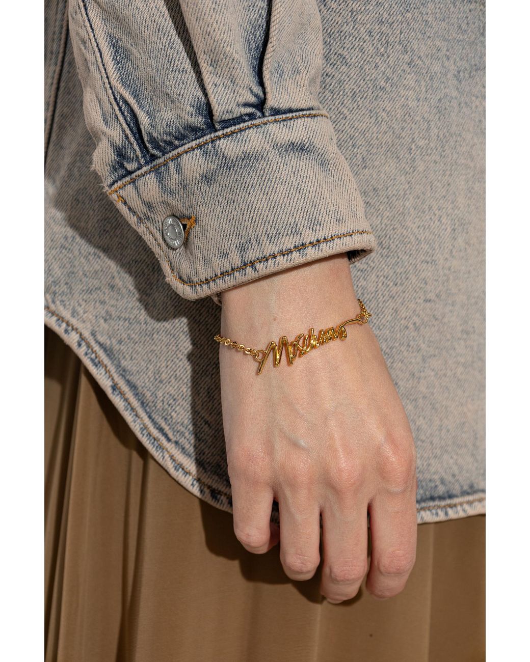Moschino Metallic Logo Chain Bracelet