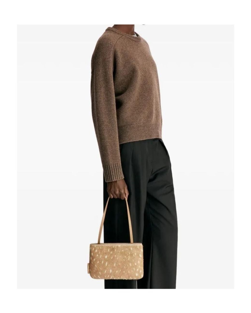 Loulou de Saison Brown Breha Crew Neck Knitted Sweater
