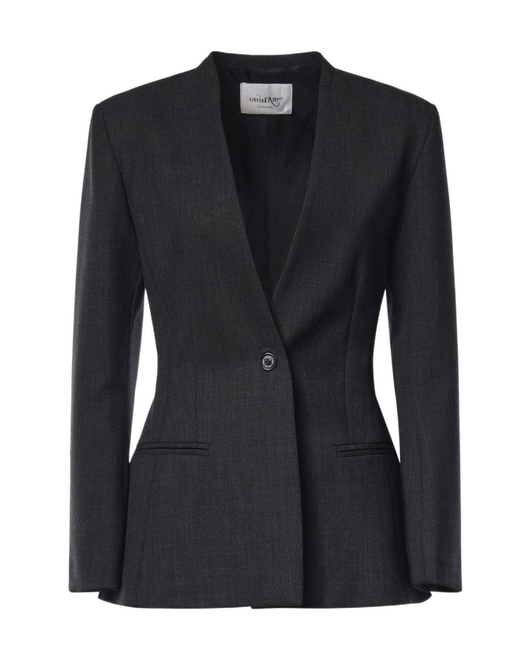 Ottod'Ame Black Ottod'Ame Single-Breasted Fitted Blazer