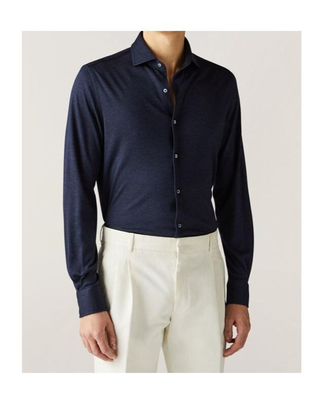 Loro Piana Blue Logo Long-Sleeved Shirt for men