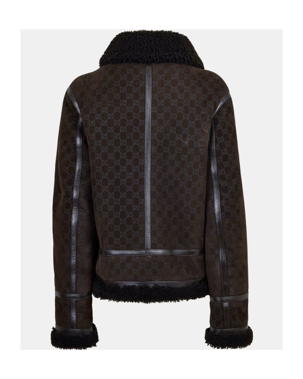 Gucci Black Logo Zip Leather Jacket