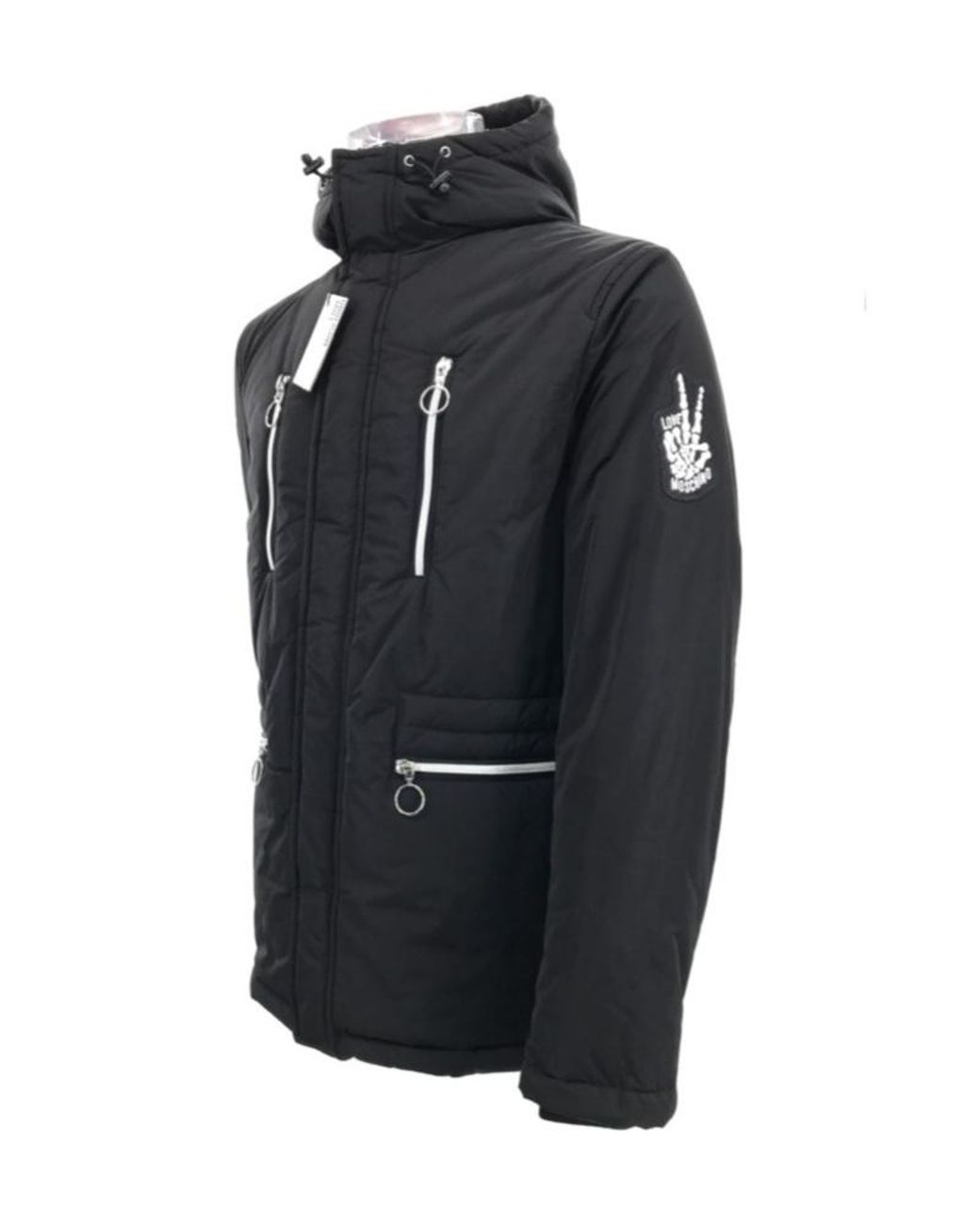 Moschino Black Hooded Cotton Suit With Long Sleeves for men