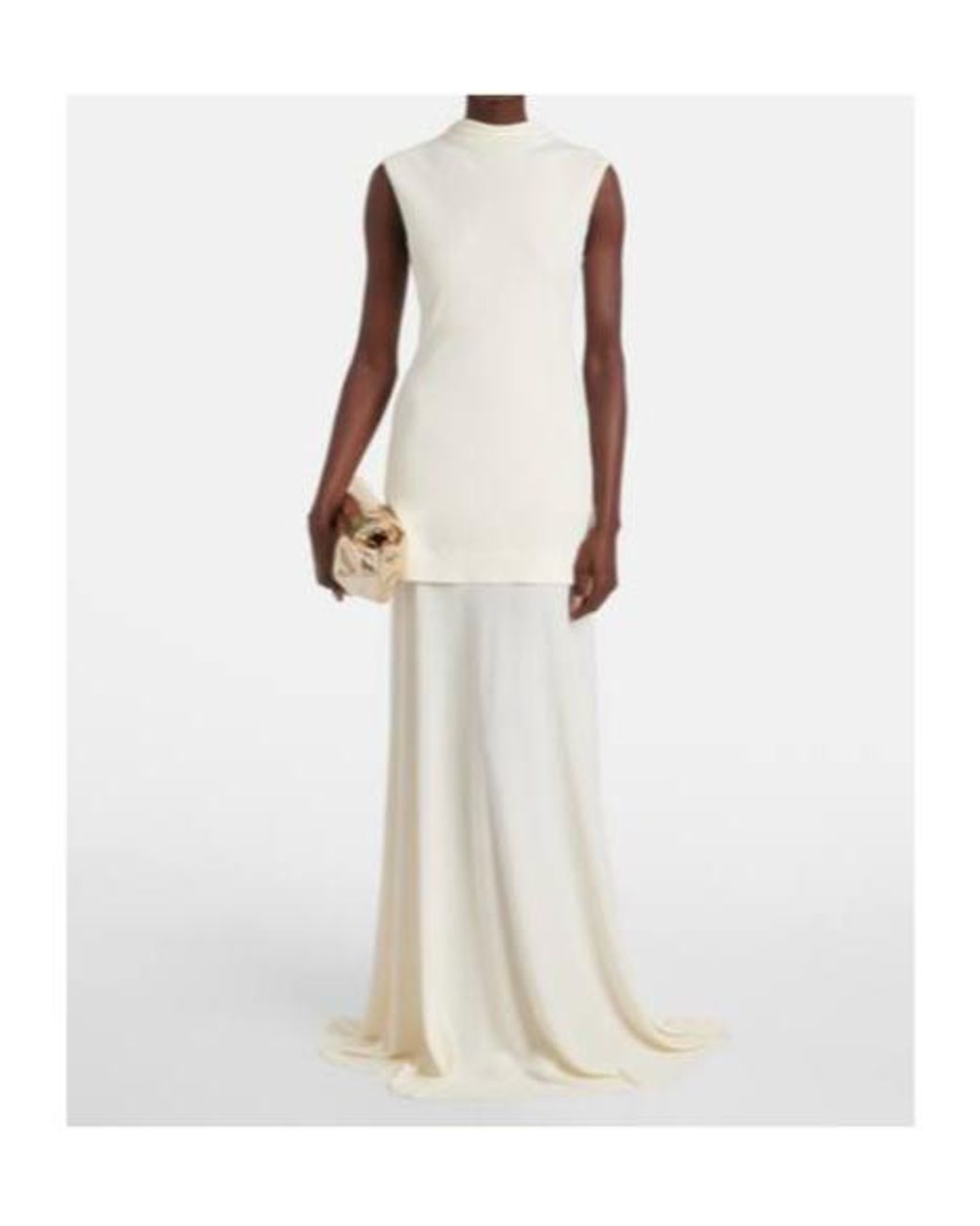 Jil Sander White Turtleneck Maxi Dress