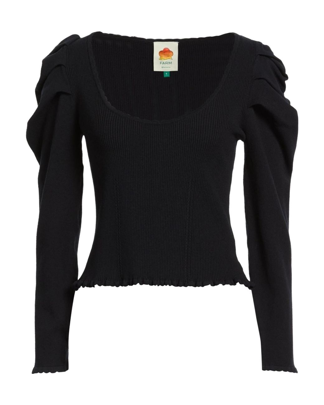 Farm Rio Black Ribbed-Knit Jumper