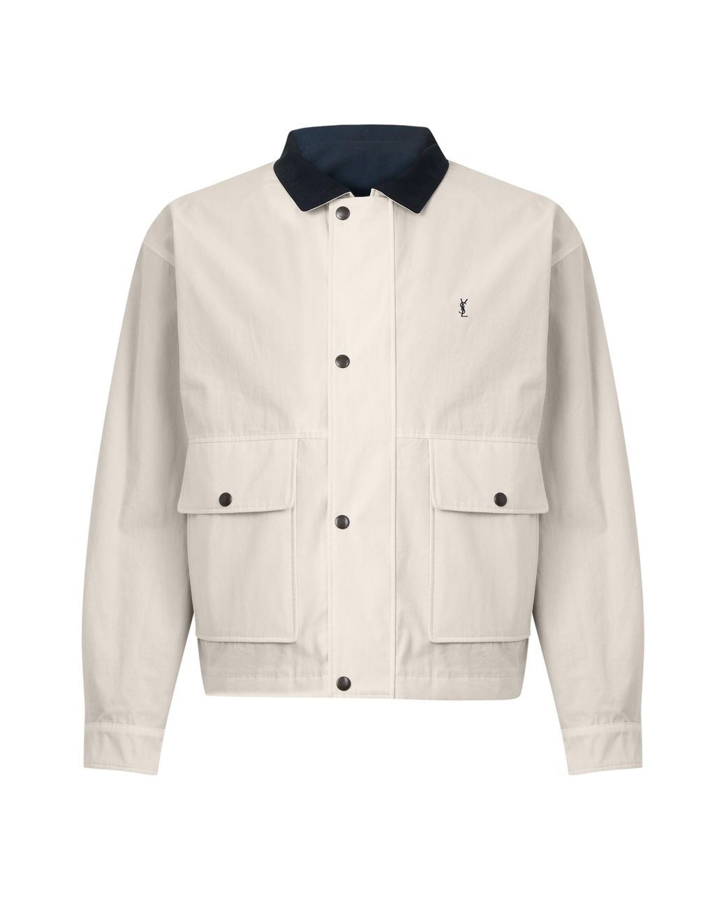 Saint Laurent Blue Simple Collar Jacket for men