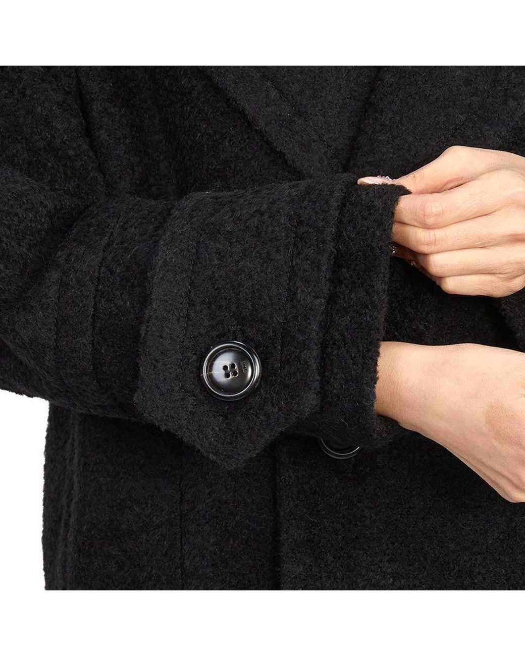 AMI Black Double-Breasted Virgin Wool Overcoat for men