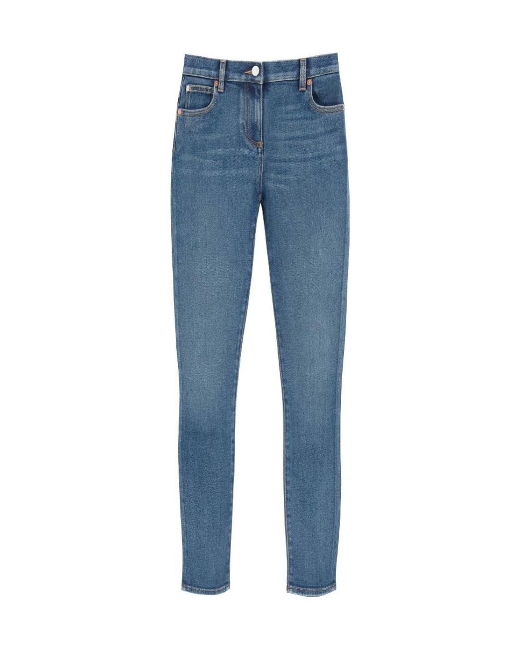 Valentino Blue Logo-Patch Denim Jeans