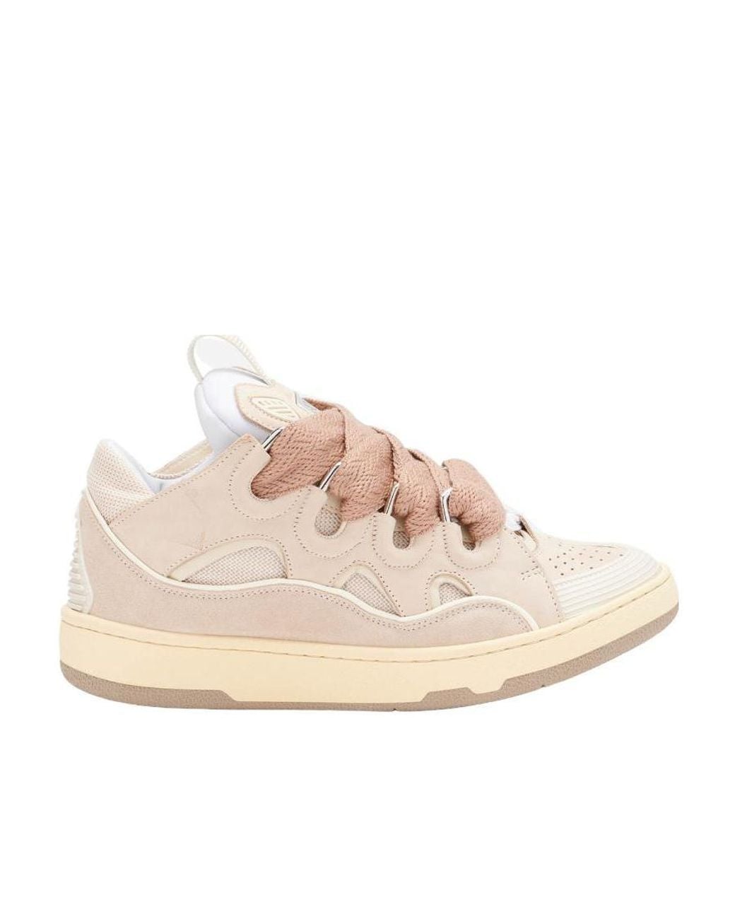 Lanvin Pink Leather Curb Sneakers