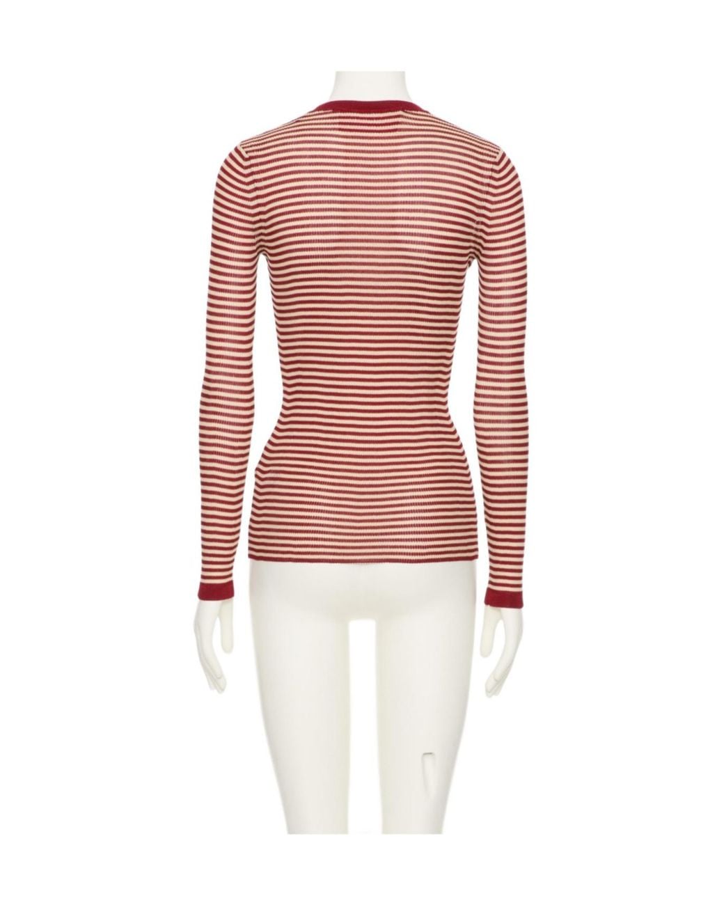 Valentino Red Striped Crewneck Knitted T-Shirt