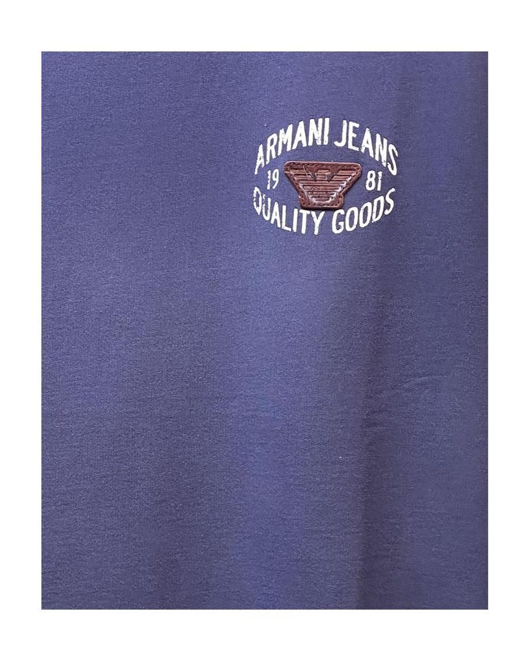 Armani Jeans Blue Logo T-Shirt With Round Neck for men