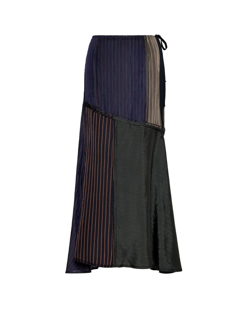 Maison Margiela Blue Patchwork Long Skirt