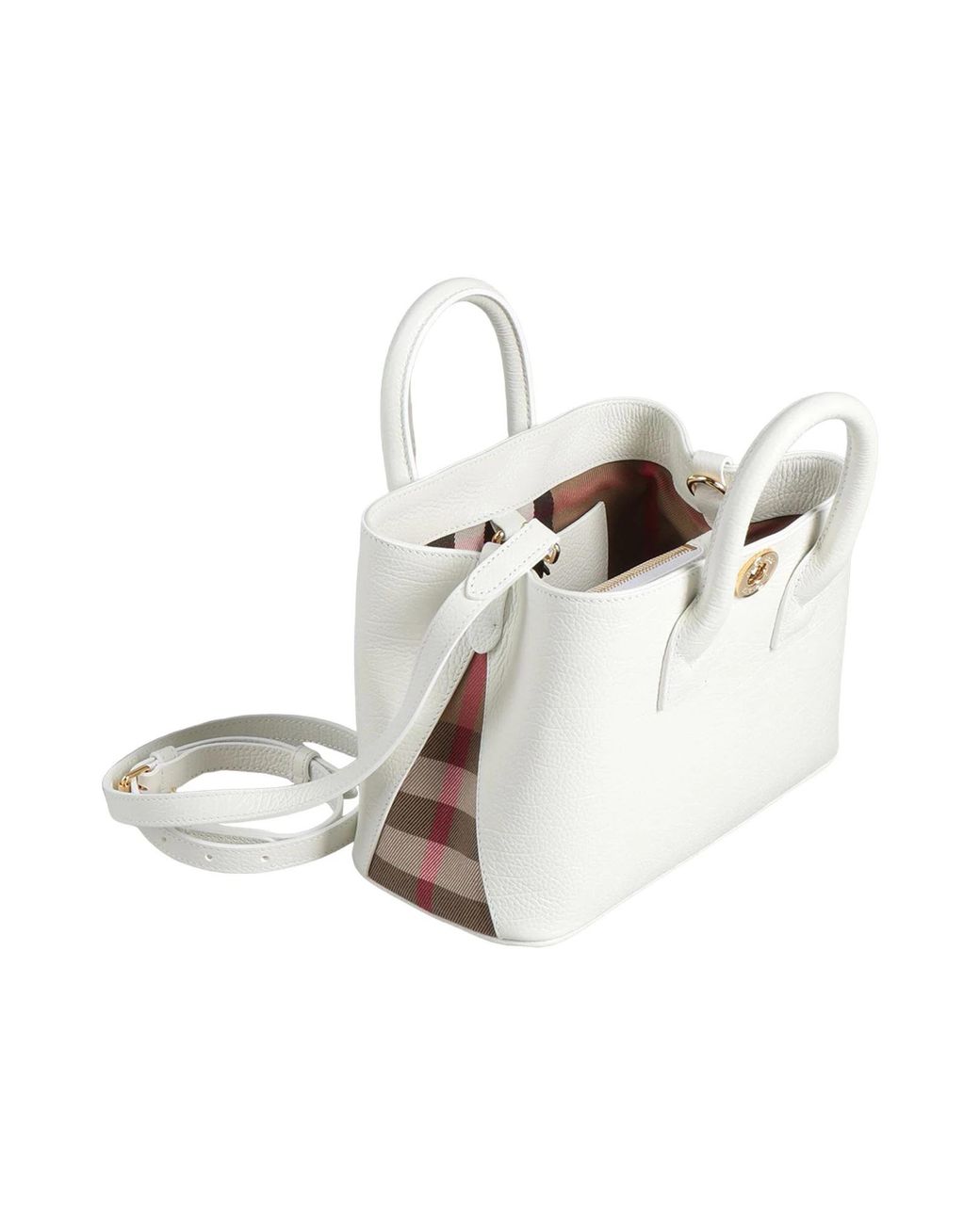 Burberry White Solid Color Handbags