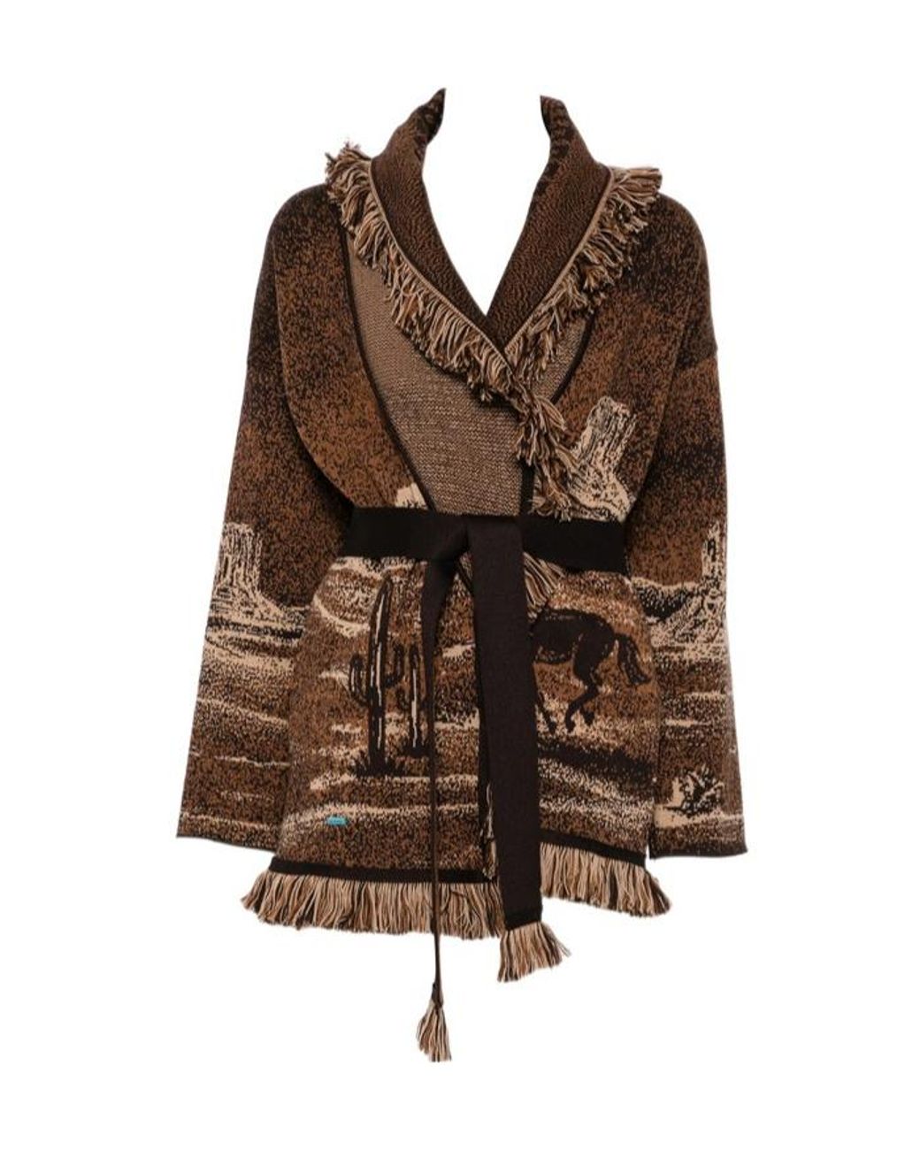 Alanui Brown Wild Wild Wool Cardigan