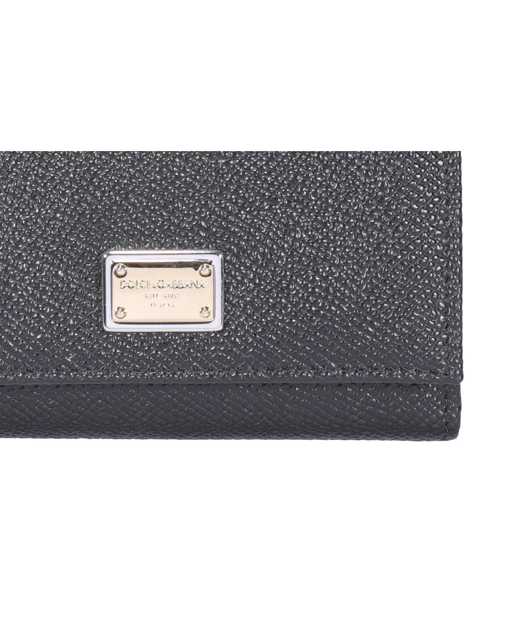 Dolce & Gabbana Gray Logo Plaque Trifold Wallet