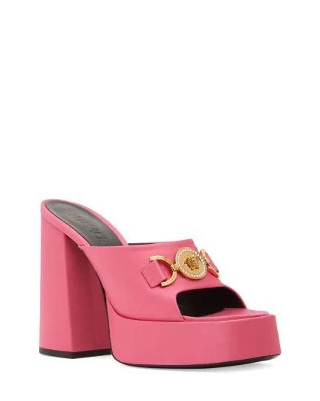 Versace Pink Logo Details High-Heeled Sandals