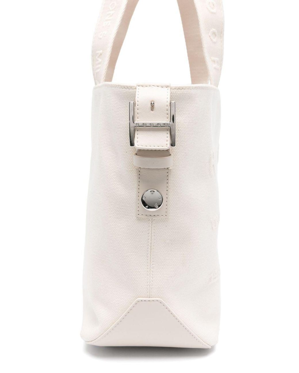 Hogan Natural Medium Script Open Top Tote Bag