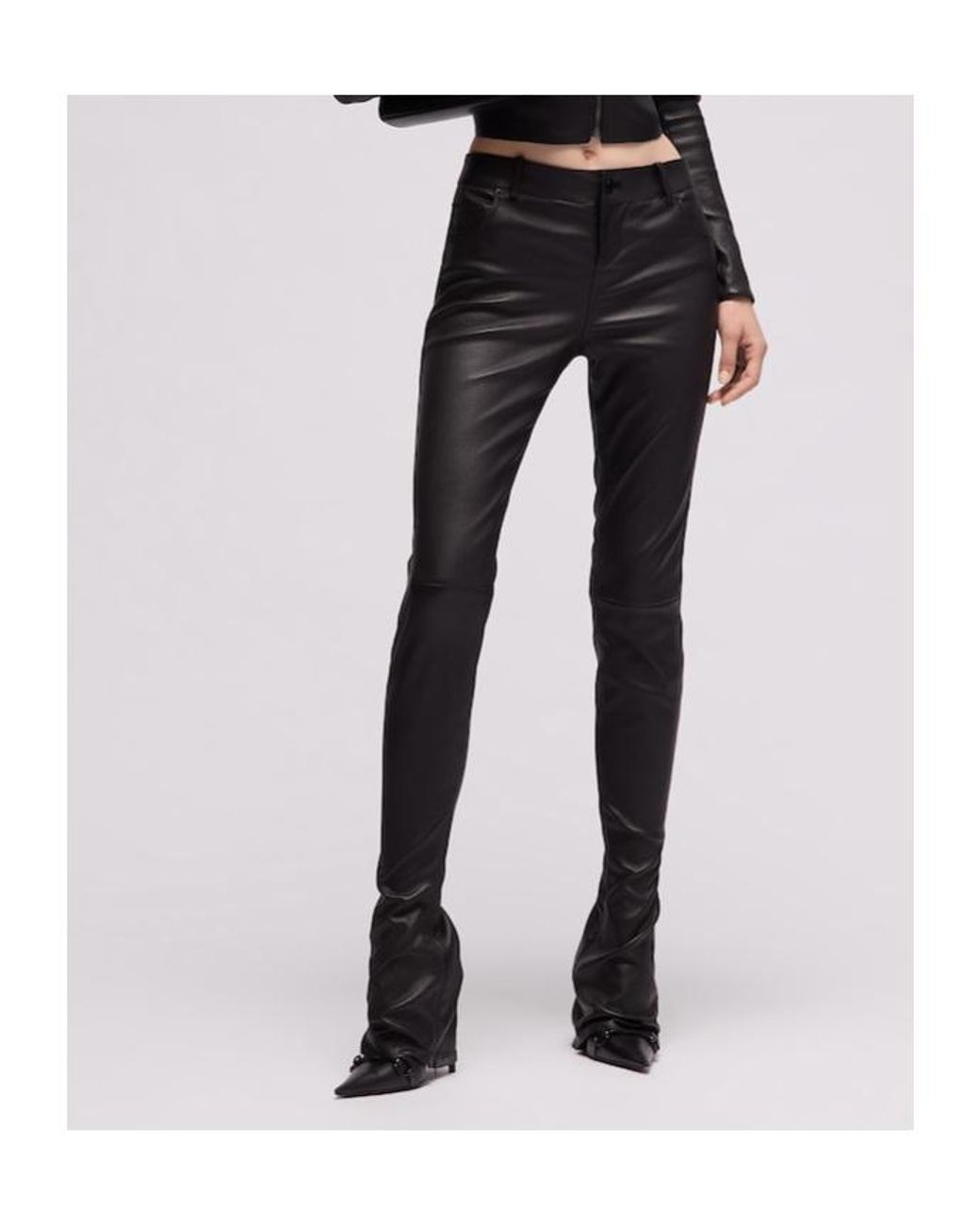 Gucci Gray Lightweight Stretch Leather Pants