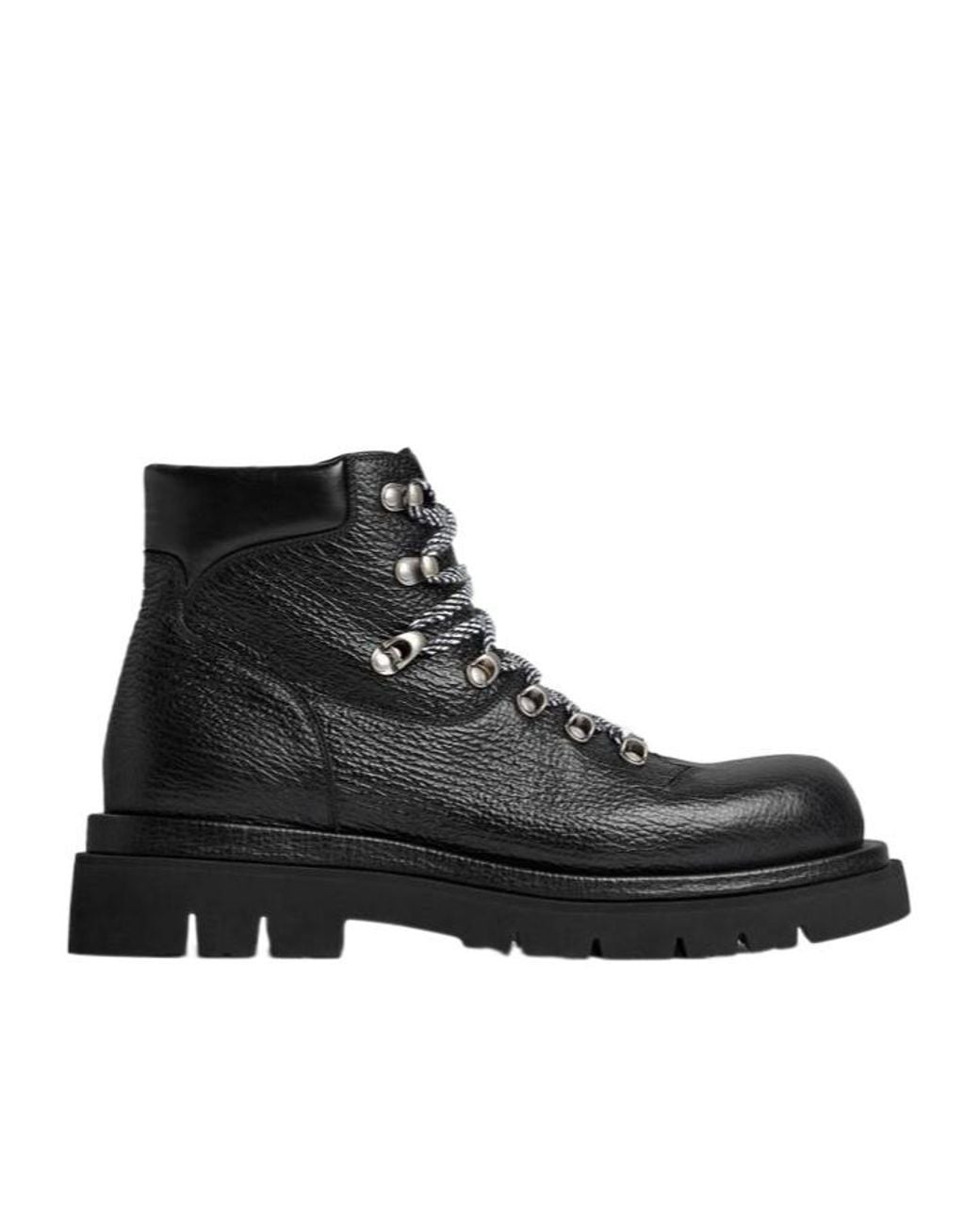 Bottega Veneta Black Lug Hiking Ankle Boots for men