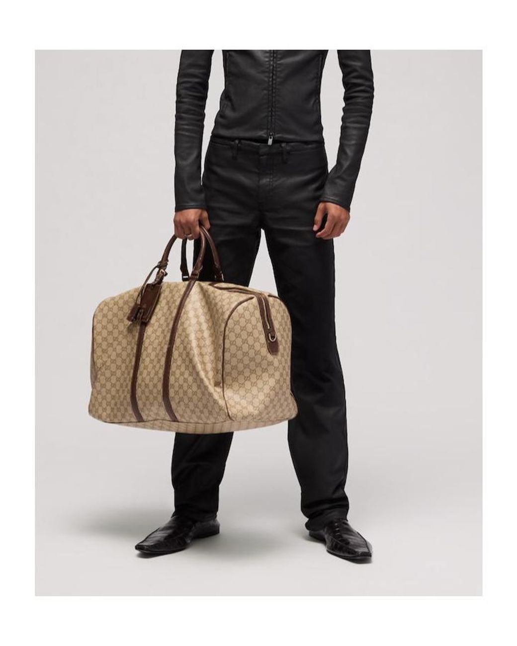 Gucci Brown Essence Classic Large Duffle Bag for men