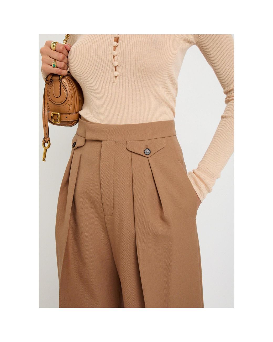 Chloé Brown Wool Trousers