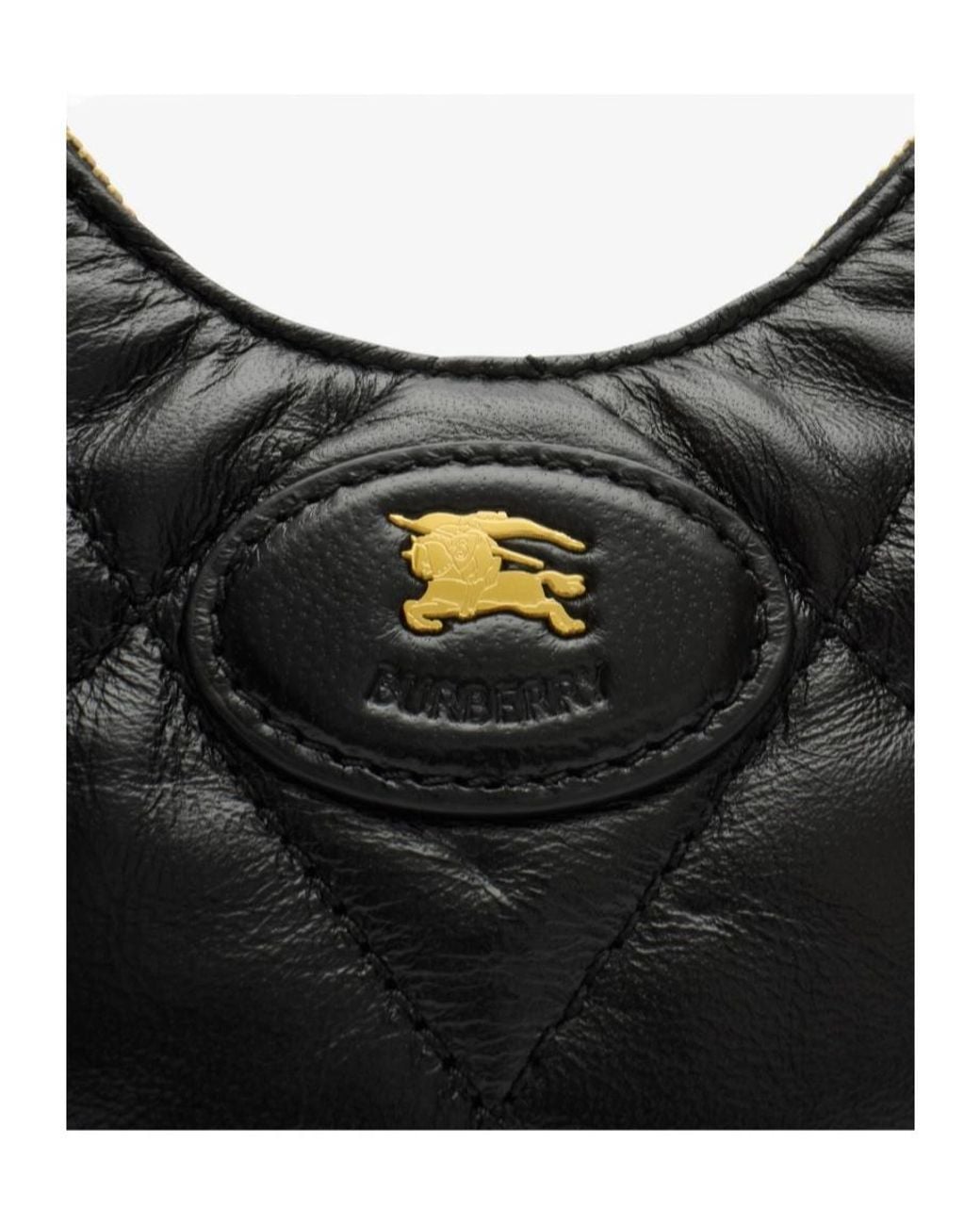 Burberry Black Horseshoe Quilted Chained Shoulder Bag