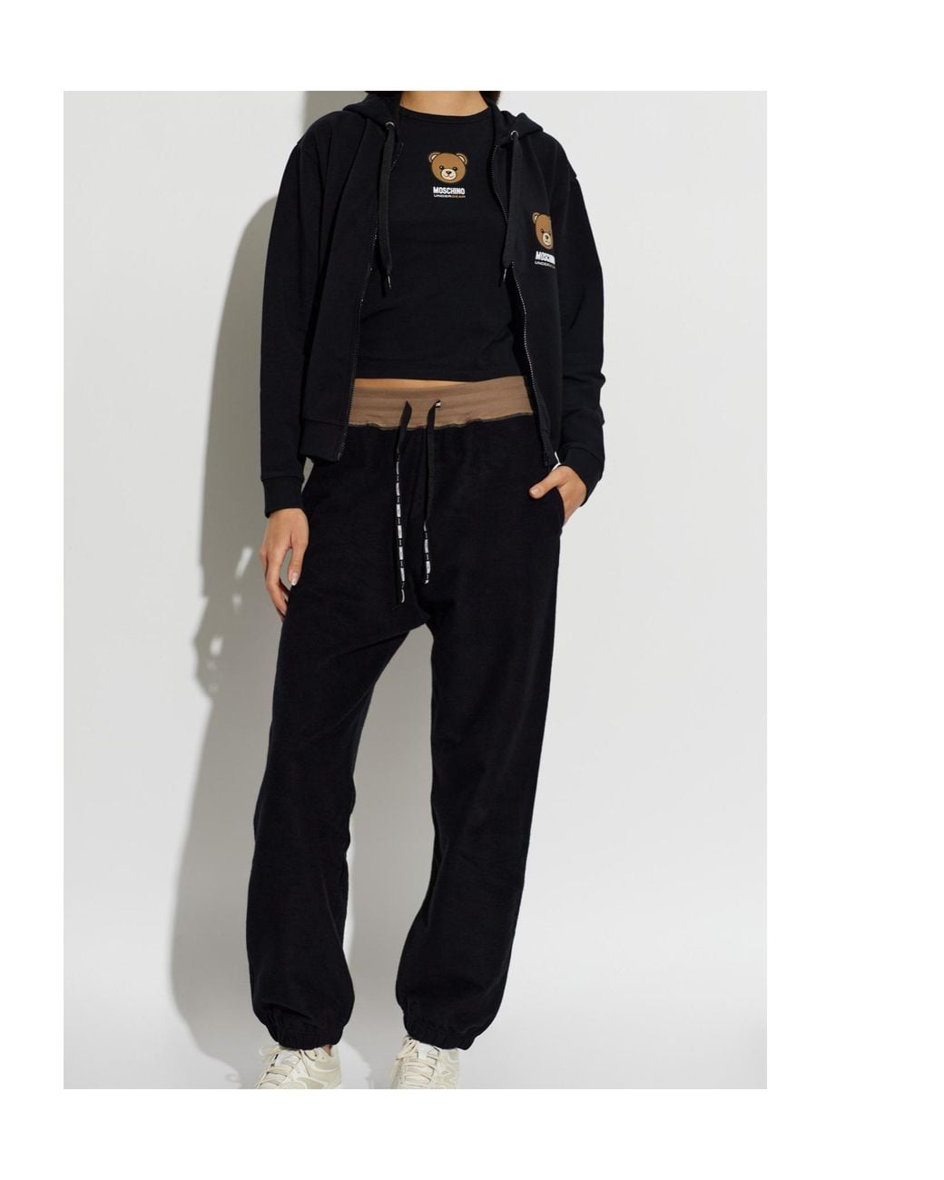 Moschino Blue Zip Up Hooded Sweatshirt