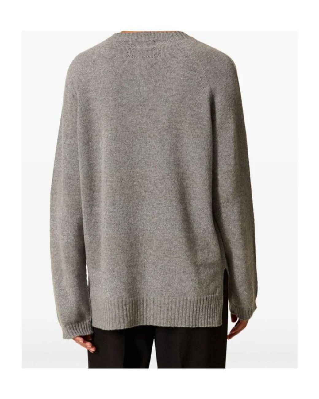 Twinset Gray Lurex-Detail Jumper