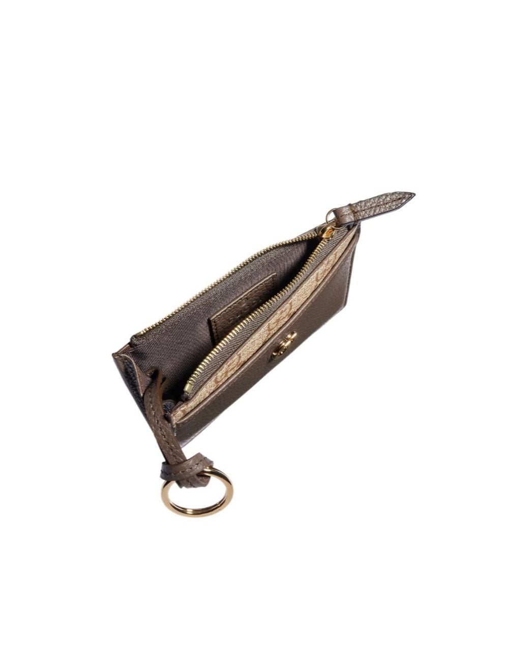 Gucci Brown Bi-Color Gg Marmont Zip Key Pouch
