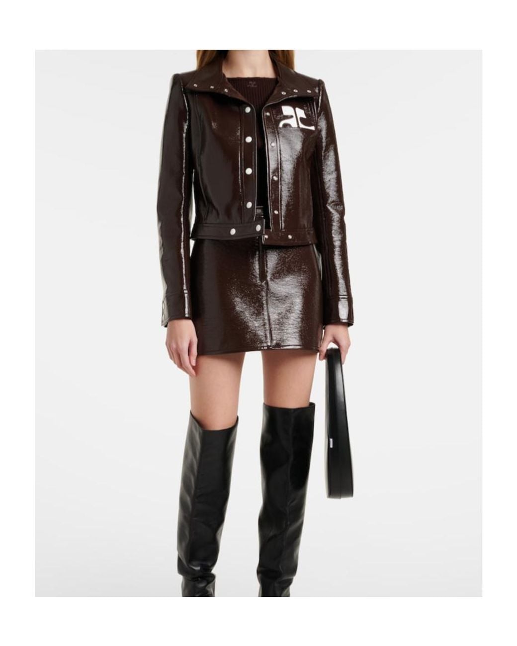 Courreges Brown Reedition Vinyl Jacket