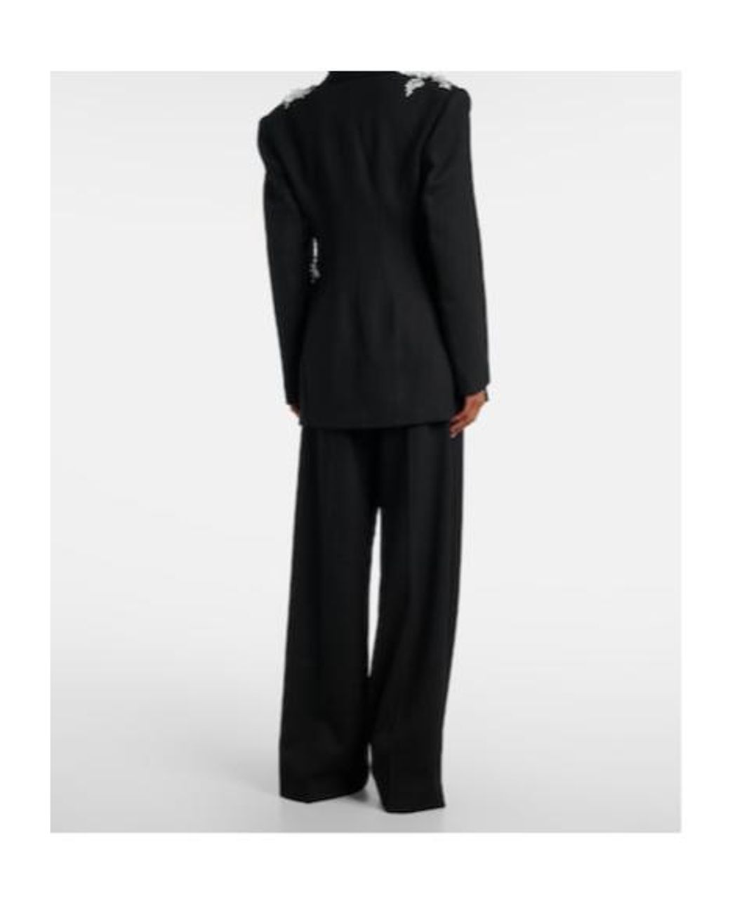 Rebecca Vallance Black Danna Floral-Appliqué Blazer