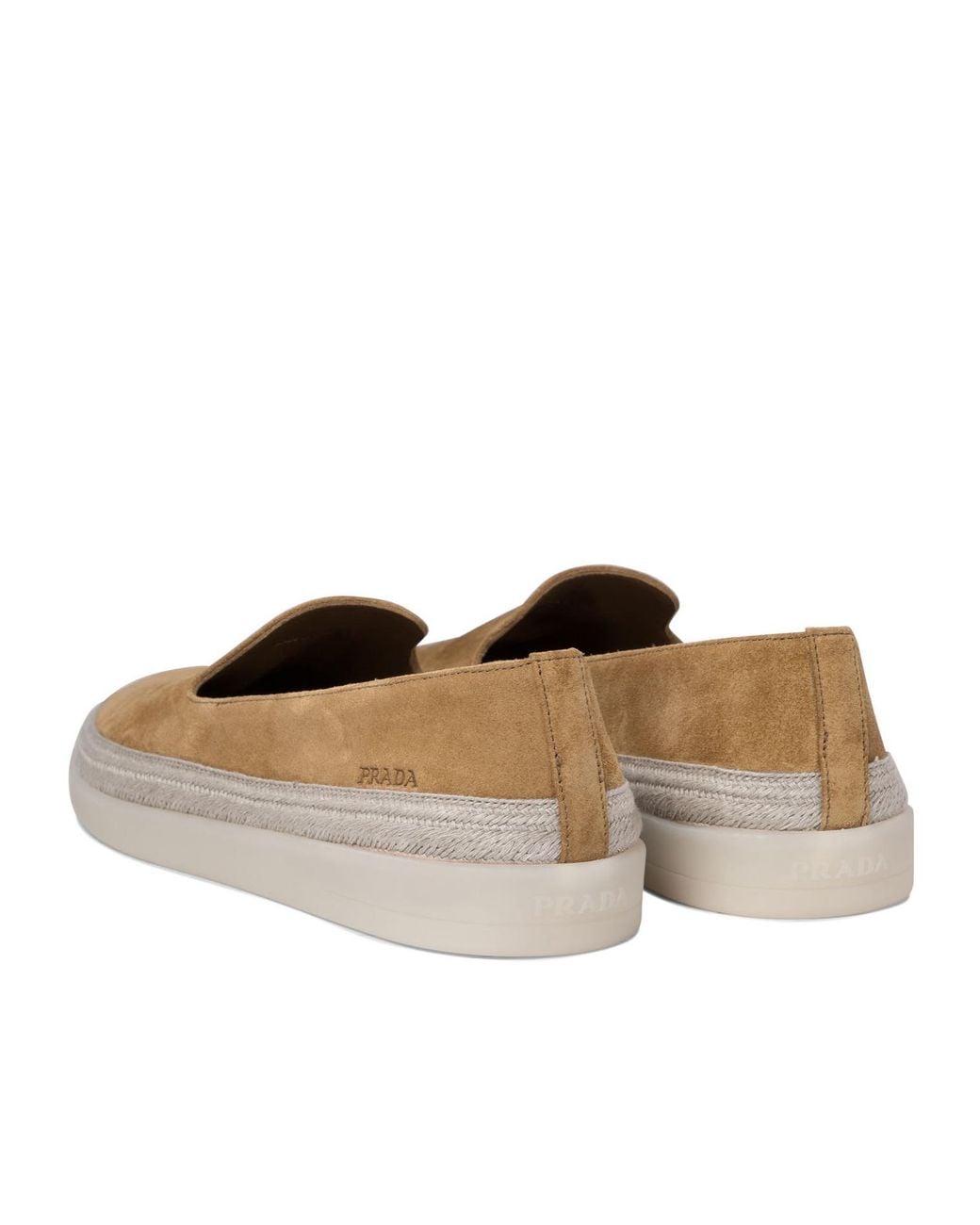 Prada Brown Round-Toe Slip-On Loafers for men