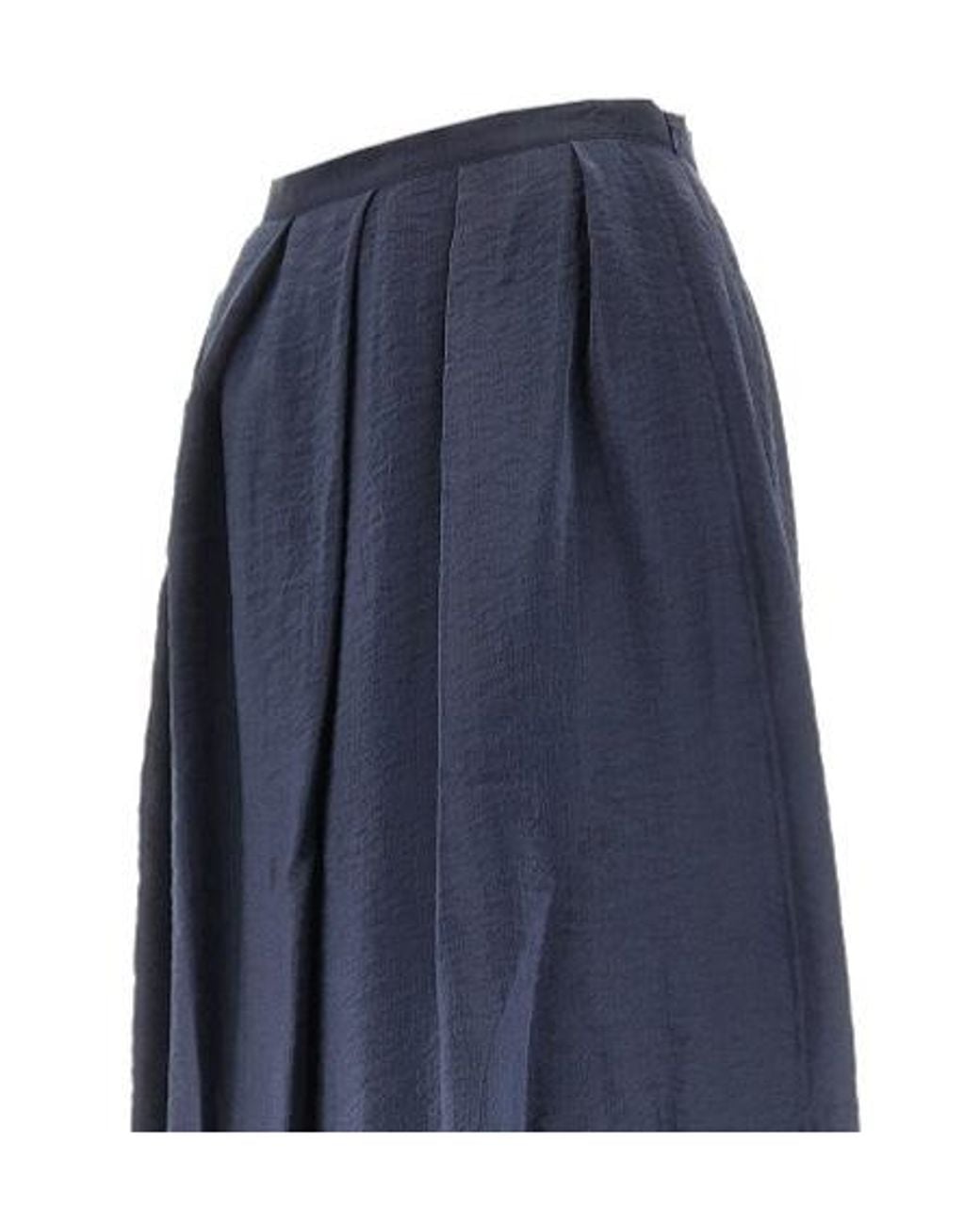 Emporio Armani Blue High Waist Pleated Skirt