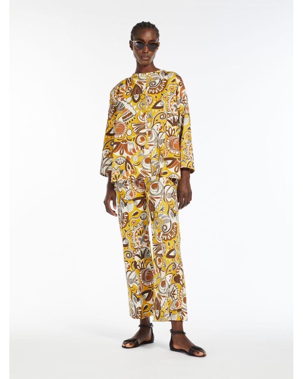 Max Mara Metallic Pattern Printed Casual Pants