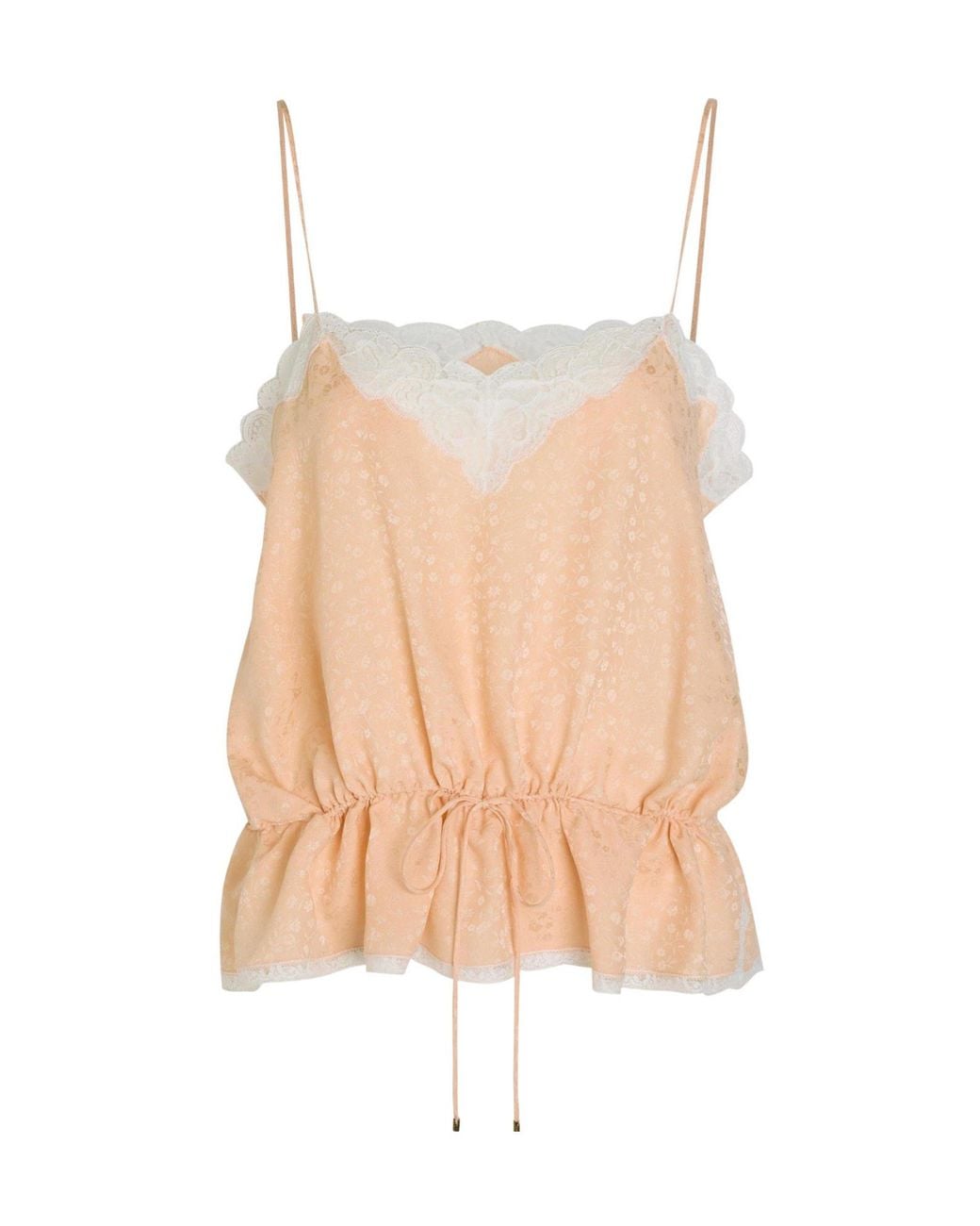 Chloé Natural Silk Floral Square Neck Cami Vest