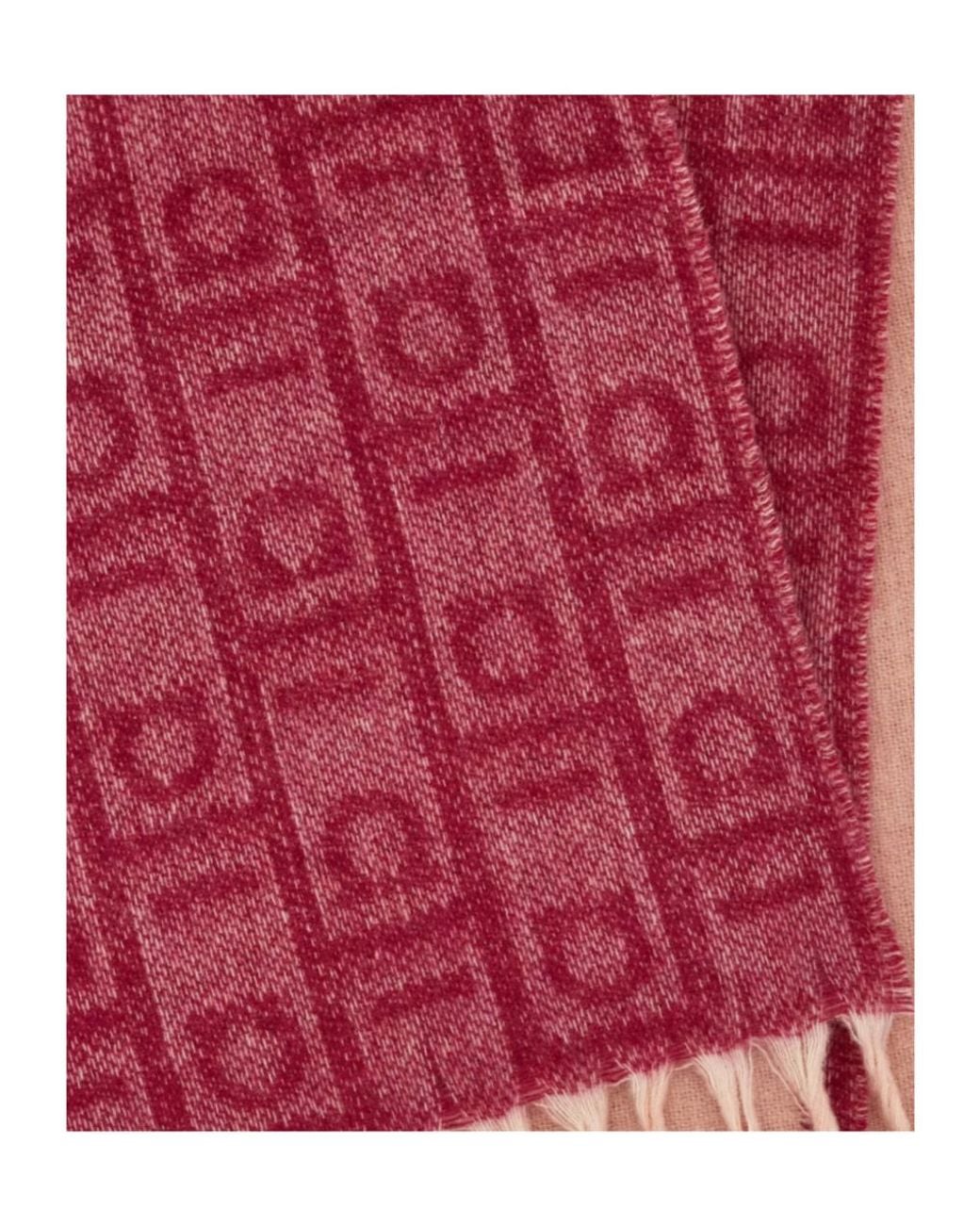 Ferragamo Pink Letter Pattern Scarf