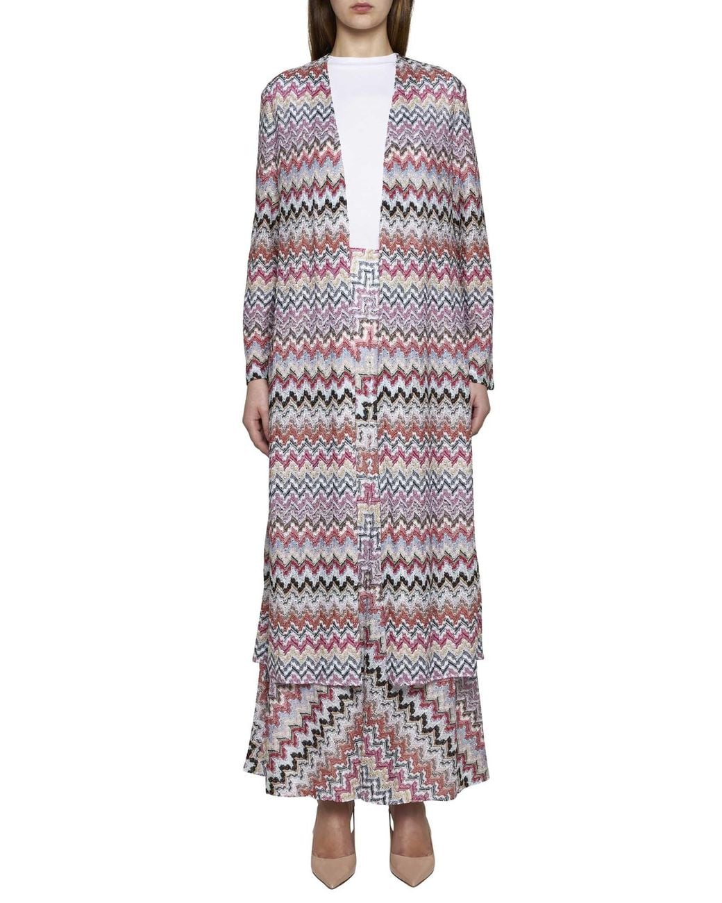 Missoni Purple All-Over Patterned Long-Sleeved Cardigan