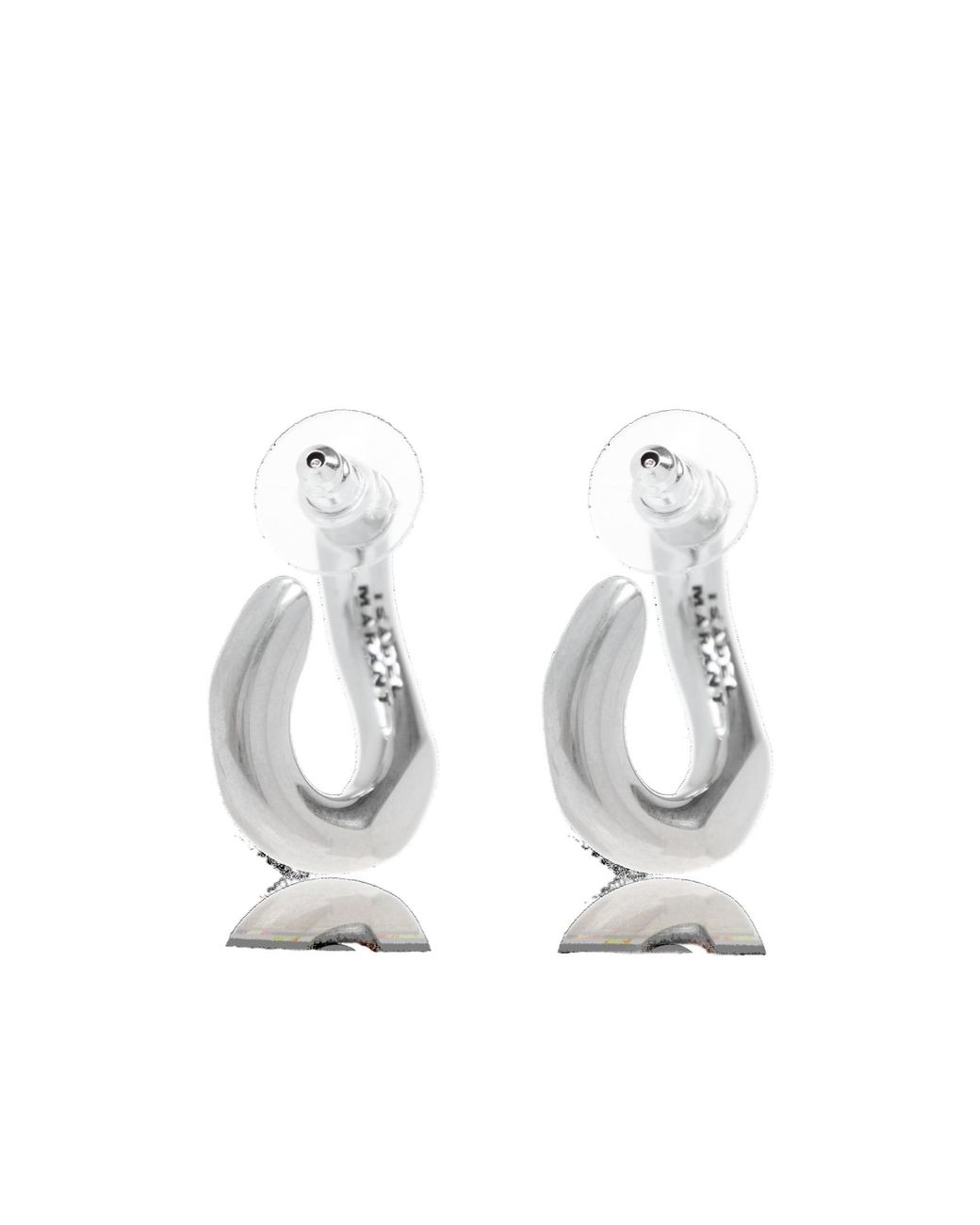 Isabel Marant White Logo-Engraved Earrings