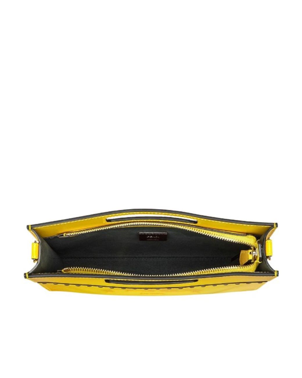 Fendi Yellow Logo Debossed Mini Shopper Bag for men