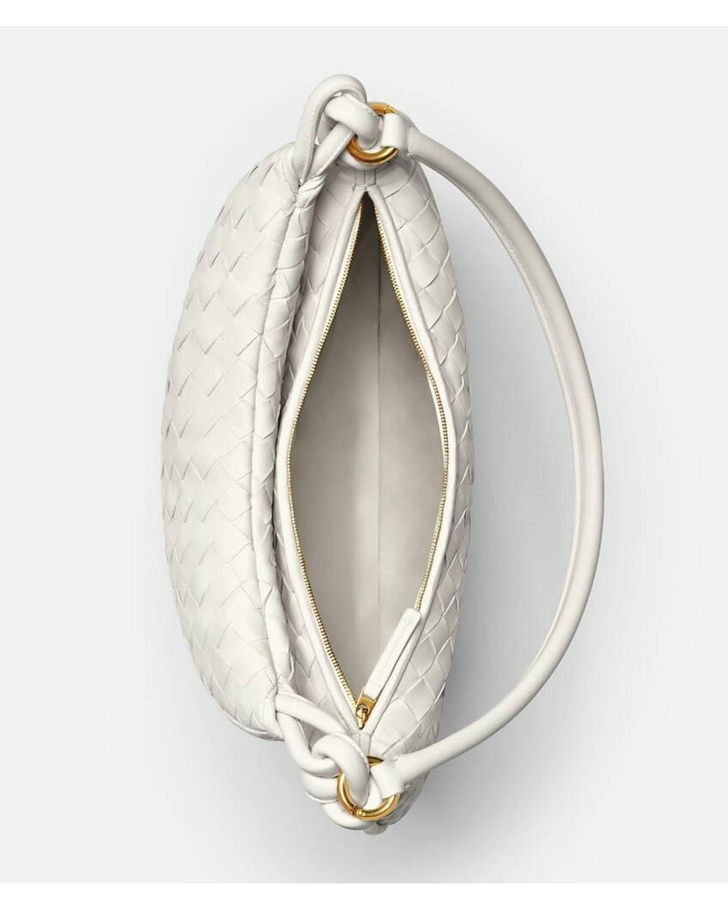 Bottega Veneta White Woven Pattern Shoulder Bag