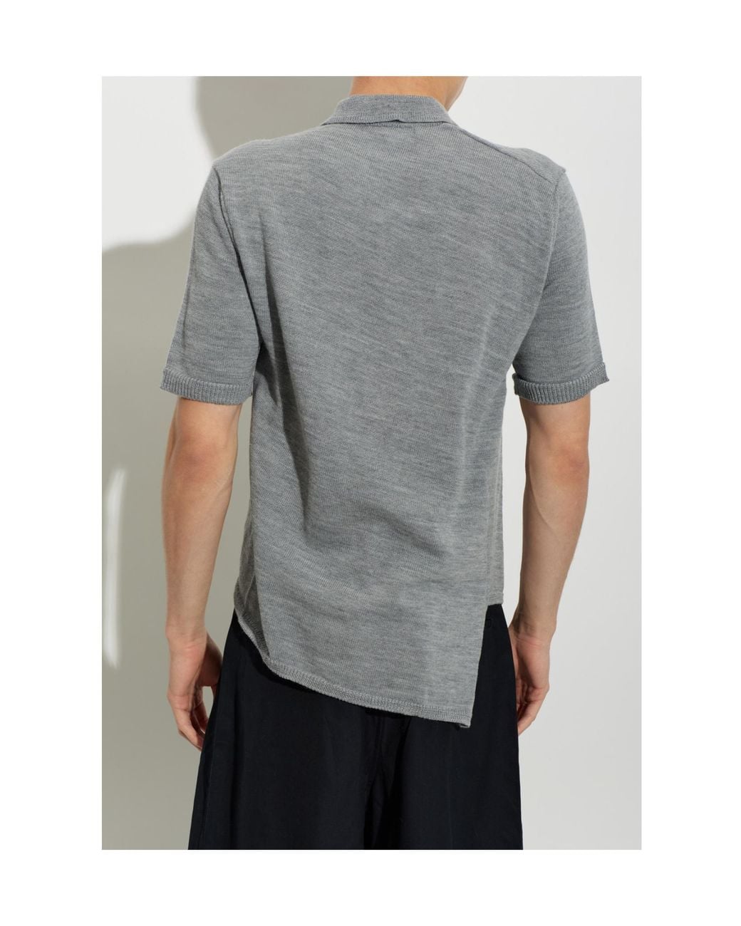 Comme des Garçons Gray Short-Sleeved Polo Shirt With A Collar for men
